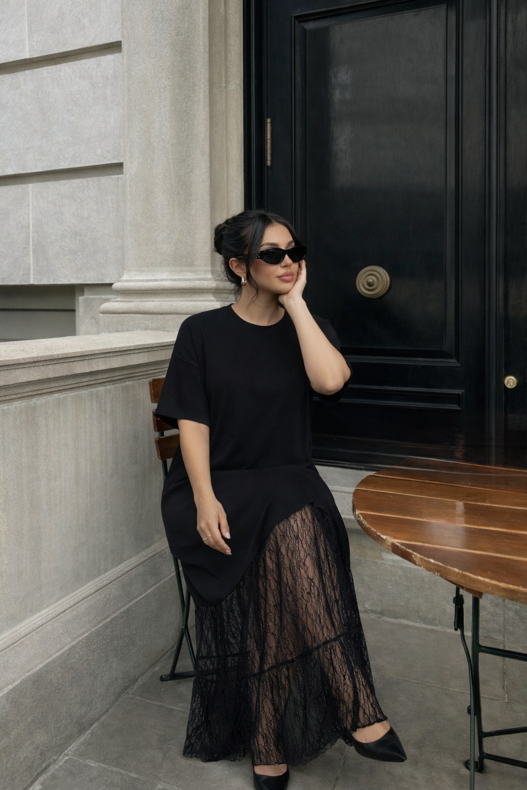 Robe dentelle - Noire  - 2