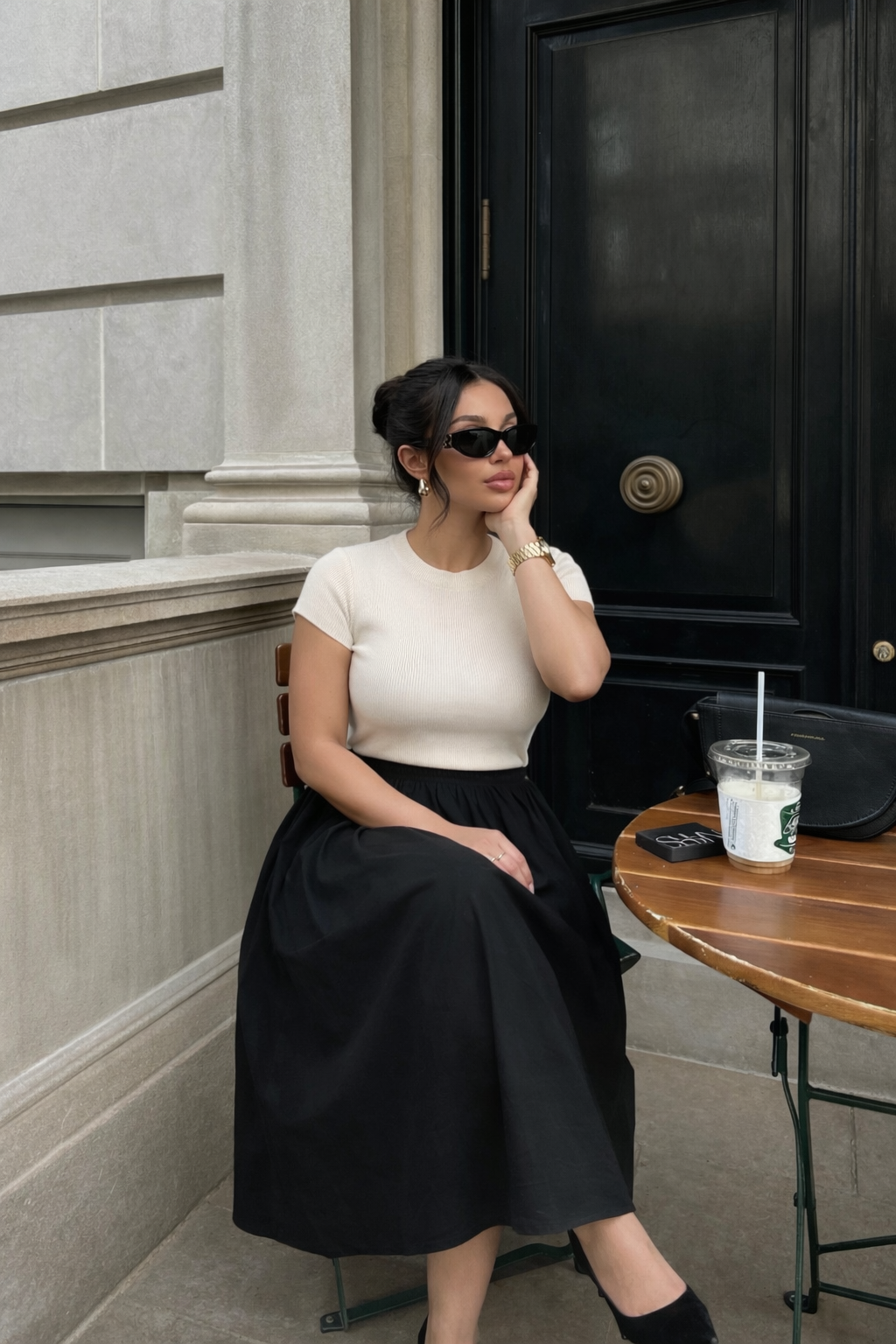 Jupe en popeline - Noire - 2