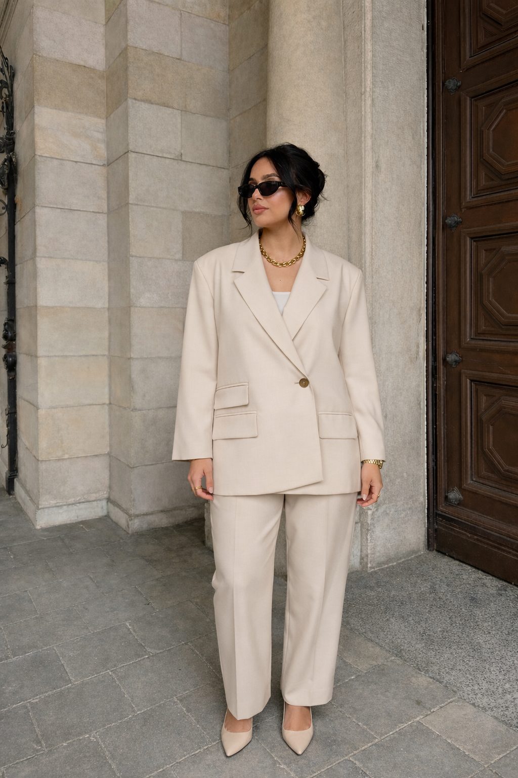 Blazer beige oversize 