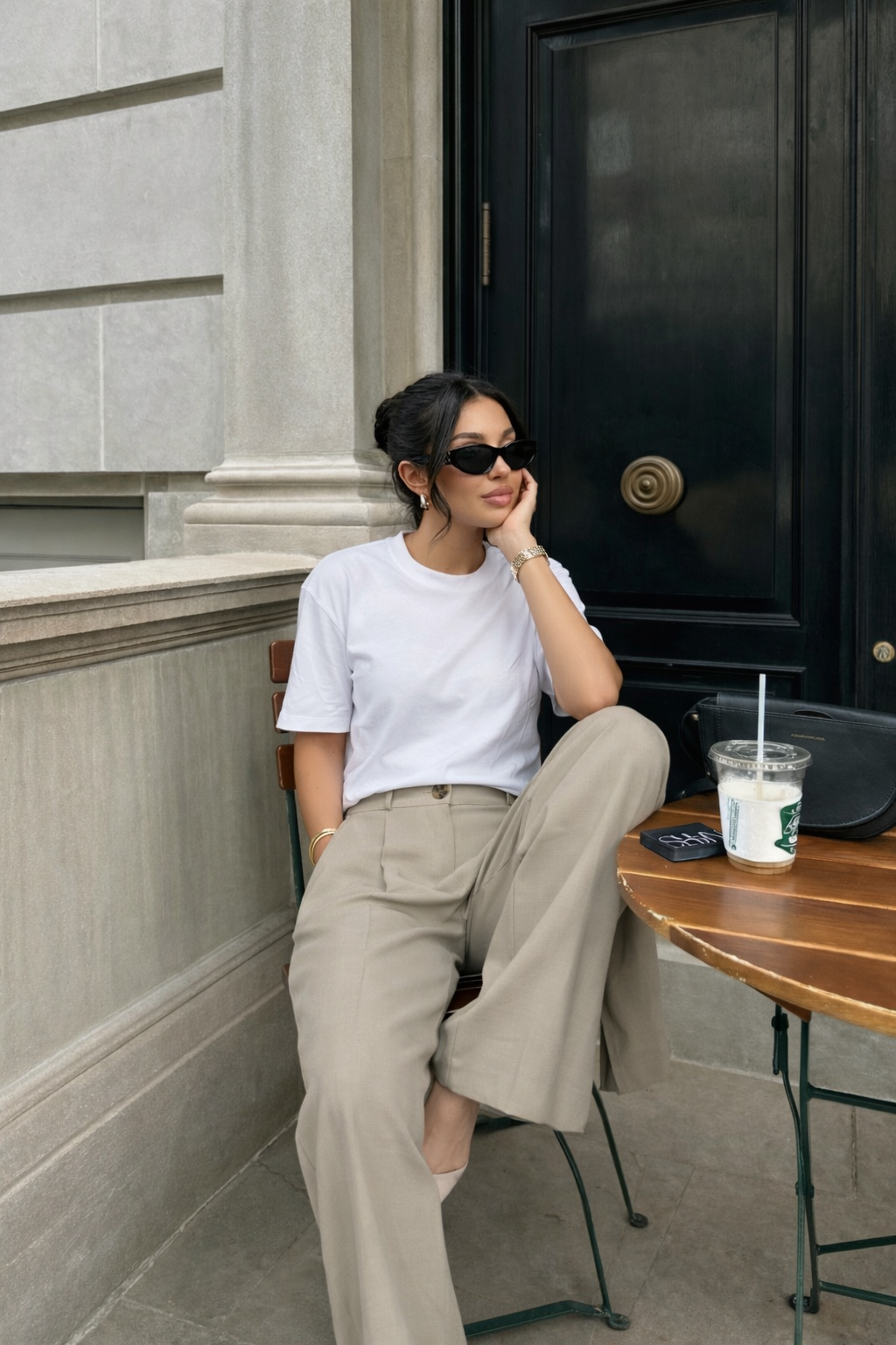 Pantalon Tailleur Wide Leg Beige - 2