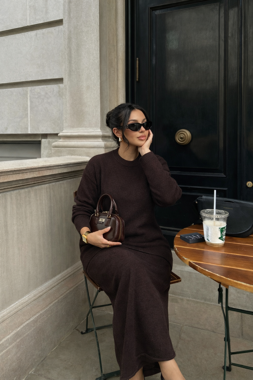 Ensemble pull jupe- Marron - 2