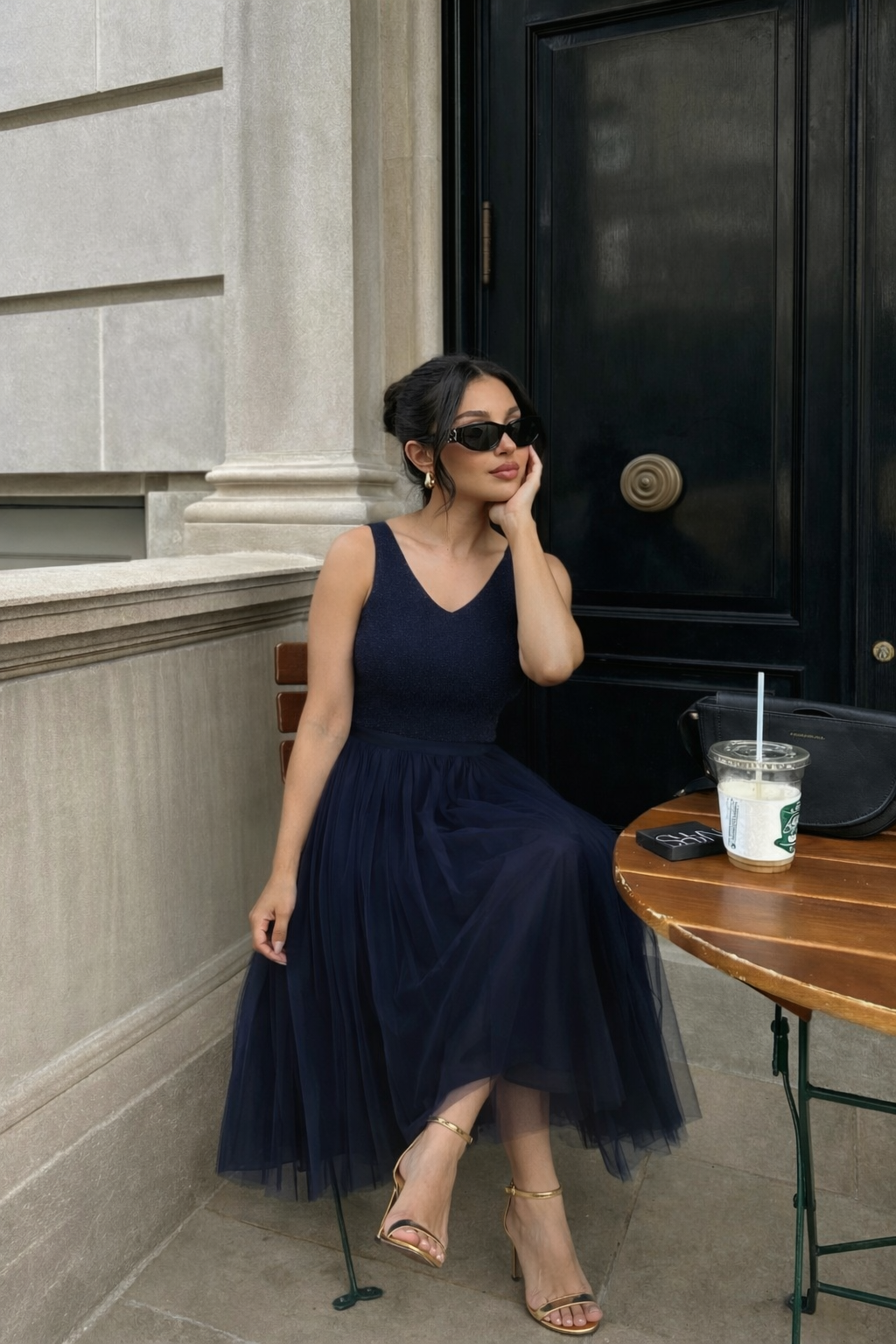 Jupe Ambre en tulle - Bleu marine - 2