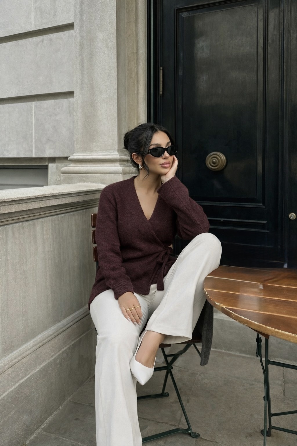 Pull cache-cœur- Bordeaux - 2